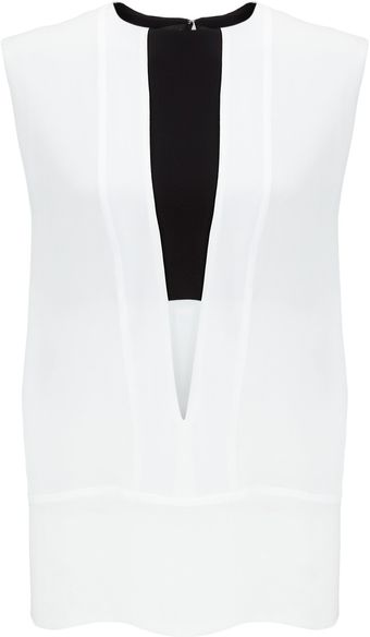 Narciso Rodriguez  Silk Cutout Top - Lyst