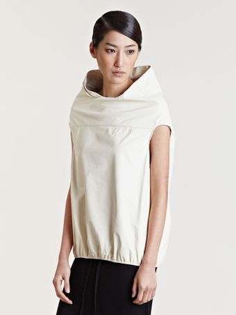 Rick Owens Womens Leather Crater Blouson Top - Lyst