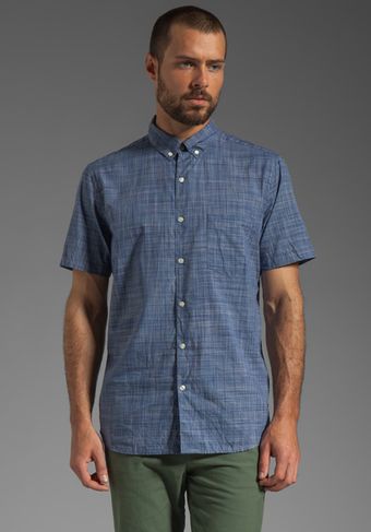 Steven Alan Single Needle Shirt in Space Navy - Lyst