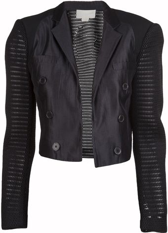 Antonio Berardi Cropped Mesh Jacket - Lyst