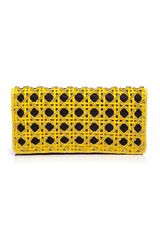 Balmain Leather Clutch with Crystals in Dark Yellow