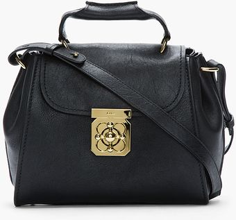 Chloé Black Glossed Leather Elsie Shoulder Bag - Lyst