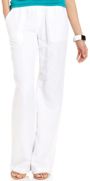 Karen Kane Wide Leg Linen Blend Pants - Lyst