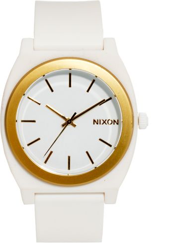 Nixon Time Teller P White Gold Watch - Lyst