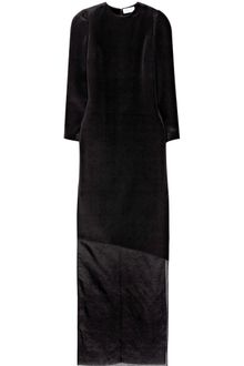 Barbara Casasola Long Sleeve Silk Cady Column Dress - Lyst