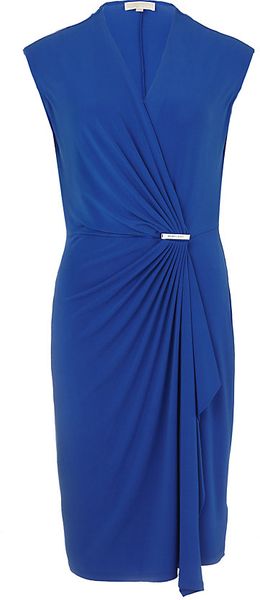 Michael by Michael Kors Faux Wrap Dress - Lyst