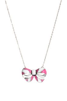 Cath Kidston Stripy Bow Pendant Necklace - Lyst
