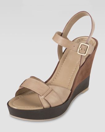 Cole Haan Paley Leather and Suede Wedge - Lyst