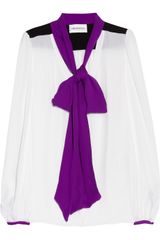 Emilio Pucci Silkcharmeuse Pussybow Blouse
