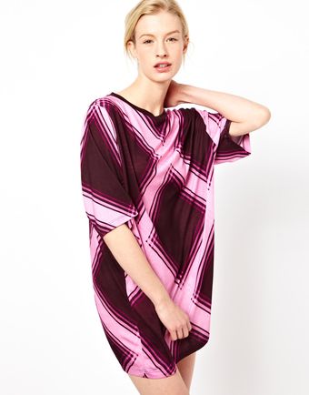 House Of Holland Check Oversize Tee - Lyst