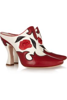 Miu Miu Western Leather Mules - Lyst