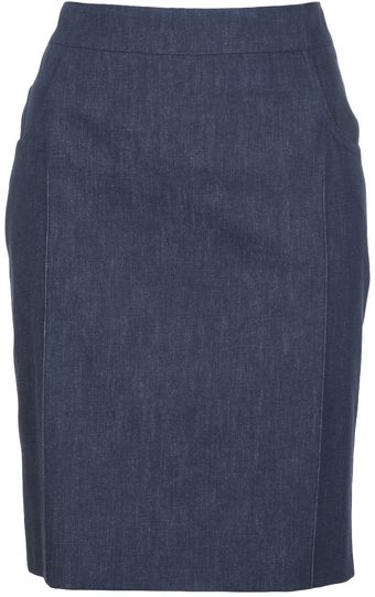 Akris Denim Pencil Skirt - Lyst