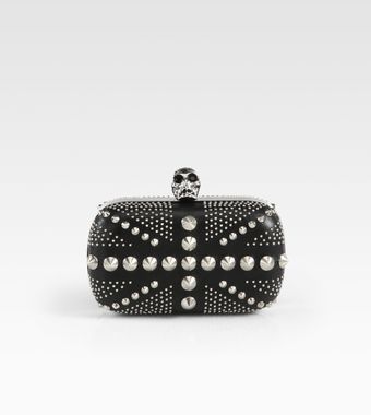 Alexander McQueen Studded Skull Box Clutch - Lyst