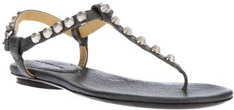 Balenciaga Studded Tbar Sandals - Lyst