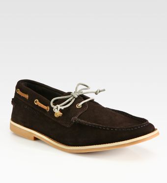Boss Orange Cobrion Suede Boat Shoes - Lyst
