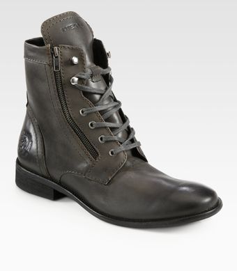 Diesel Leather Miliboot - Lyst