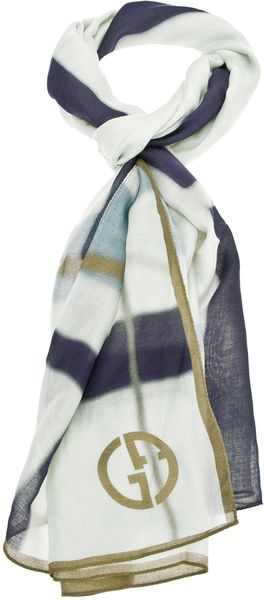 Giorgio Armani Striped Print Scarf - Lyst