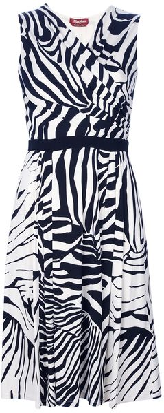 Max Mara Studio Zebra Print Dress - Lyst