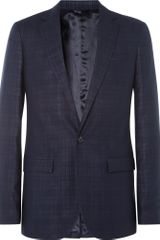 Raf Simons Slim Fit Plaid Wool Blend Suit Jacket
