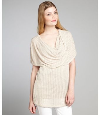 Rebecca Beeson Oatmeal Cotton Blend Shawl Shoulder Sleeveless Top - Lyst