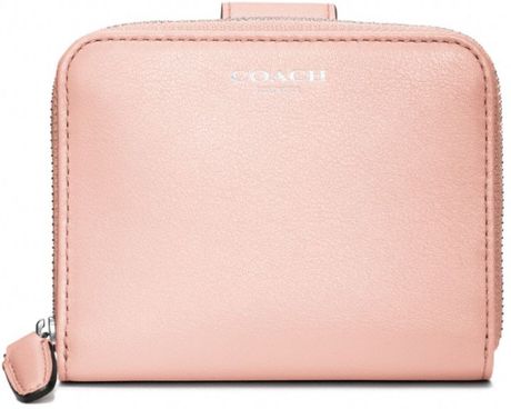 Coach Legacy Leather Medium Zip Around Wallet in Pink (silverblush)