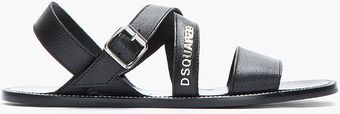DSquared2 Leather Multistrap Logo Sandals - Lyst