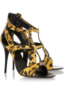 Giuseppe Zanotti Leopard Print Leather Sandals - Lyst