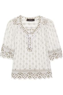 Isabel Marant Anya Embellished Cheese cloth Top - Lyst