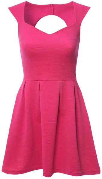 Jane Norman Waffle Lantern Skater Dress - Lyst