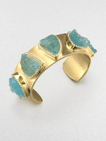 Kara By Kara Ross Textured Stone Cuff Bracelet - Lyst