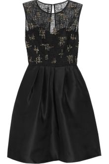 Lela Rose Beaded Lace and Organza Dress - Lyst