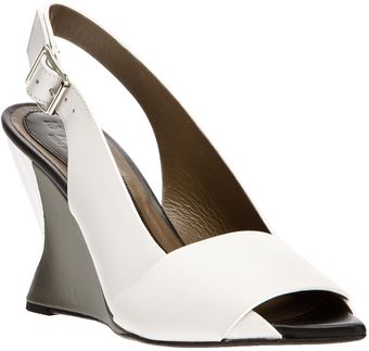 Marni Contrast Metallic Wedge Sandal - Lyst