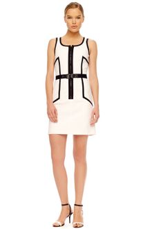 Michael Kors Front Zip Contrast Dress - Lyst