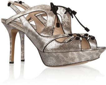 Nicholas Kirkwood Suedetrimmed Karung Slingback Sandals - Lyst