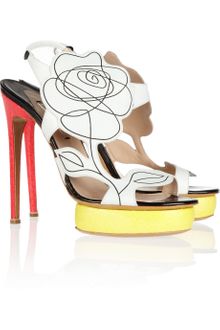 Nicholas Kirkwood Floral Leather and Elaphe Slingbacks - Lyst