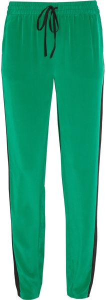 Tibi Spectator Silk Crepe De Chine Track Pants - Lyst