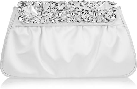 white crystal clutch