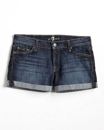 7 For All Mankind Cuffed Denim Shorts - Lyst