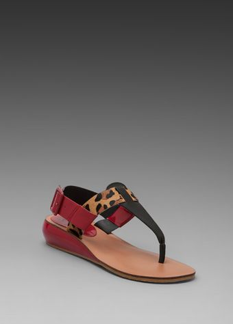 Kelsi Dagger Genova Pony Patent Leather Sandal in Blackleopardred - Lyst