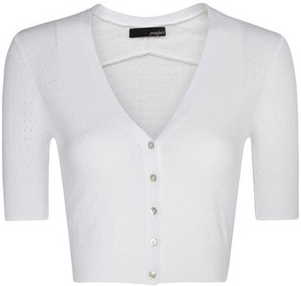 Mango Openwork Cropped Cardigan - Lyst