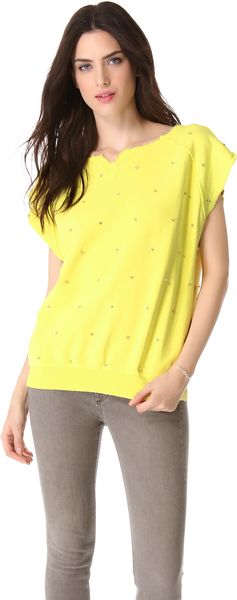 Pierre Balmain Short Sleeve Embellished Sweatshirt - Lyst