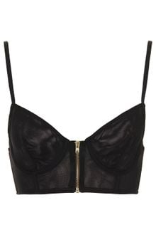 Topshop Clean Mesh Zip Front Bralet - Lyst