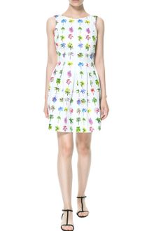 Zara Palm Tree Print Dress - Lyst