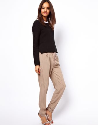 ASOS Collection Asos Peg Trouser with Waist Detail - Lyst