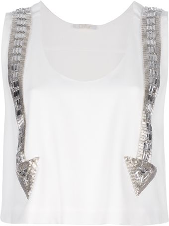 Chloé Beaded Cropped Top - Lyst