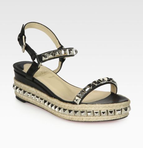 black studded espadrille wedges