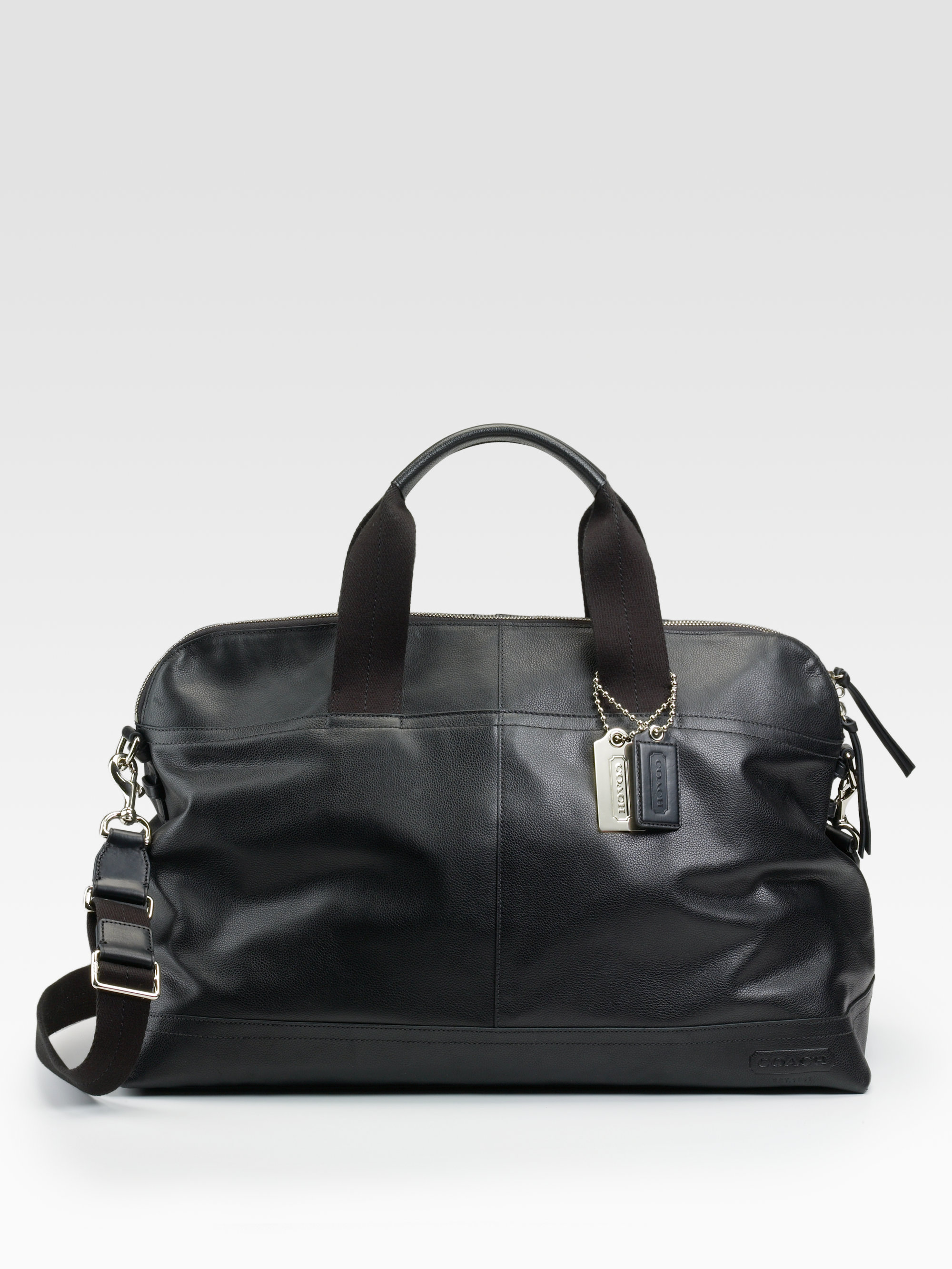 Coach Thompson Leather Duffle in Black for Men | Lyst