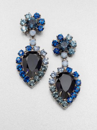 Dannijo Cruz Faceted Drop Earrings Blue - Lyst