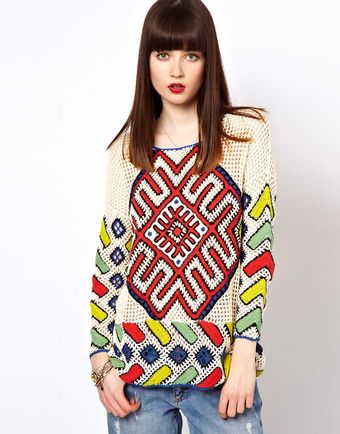 Eleven Paris Aztec Crochet Jumper - Lyst