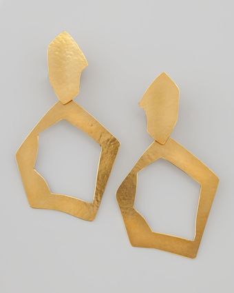 Herve Van Der Straeten Gold Open Circle Earrings - Lyst